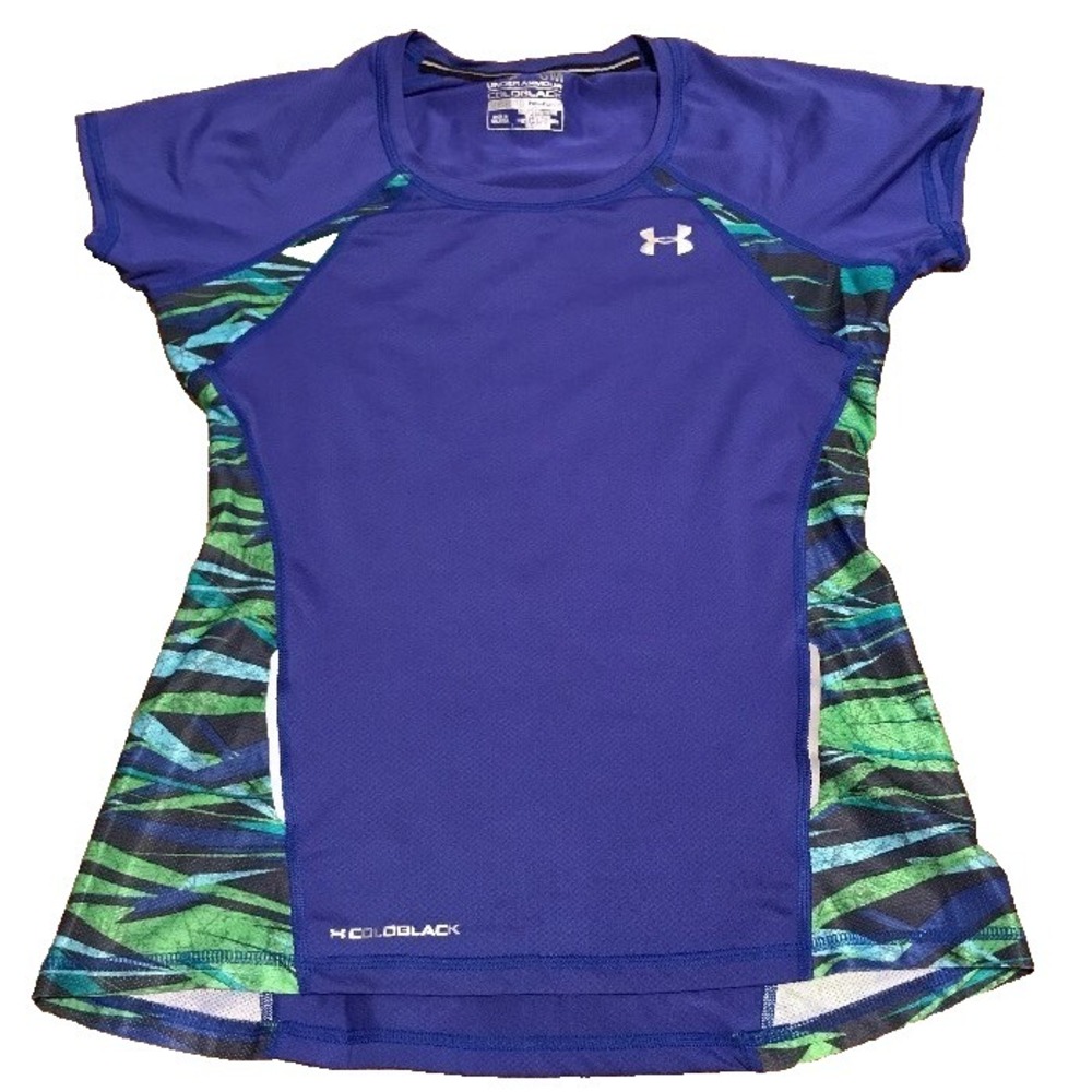 WOMEN'S UNDER ARMOUR HEATGEAR‎ COLDBLACK SHIRT SIZE SMALL BLUE